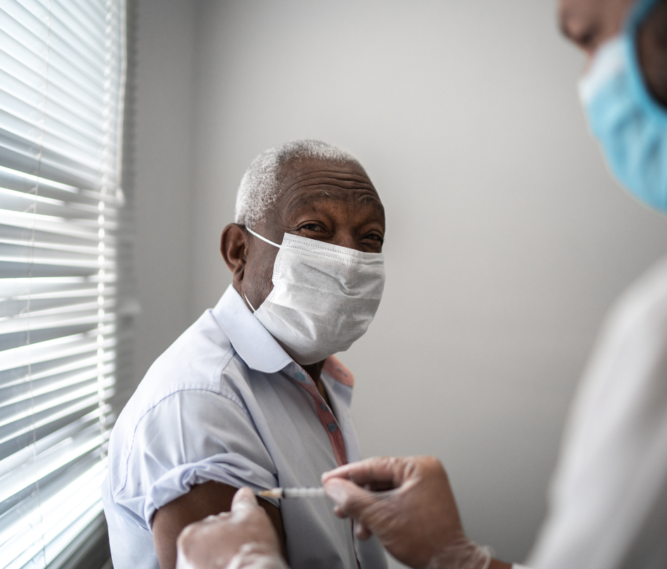 man receiving a shot