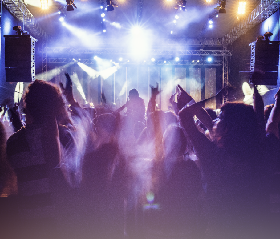Patrons listening to music at a concert