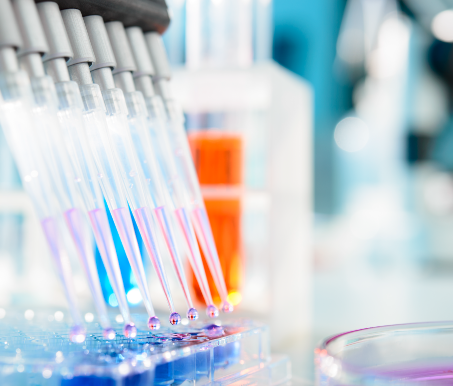 Pipettes in the lab
